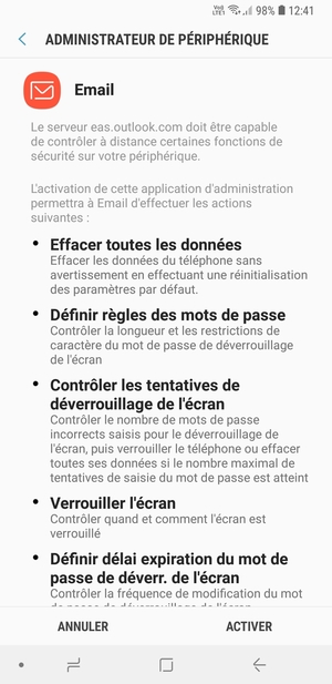 Sélectionnez ACTIVER