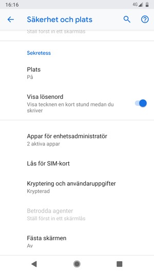 Välj Lås för SIM-kort