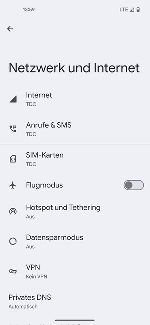 Wählen Sie Internet