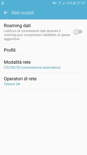 Seleziona Profili
