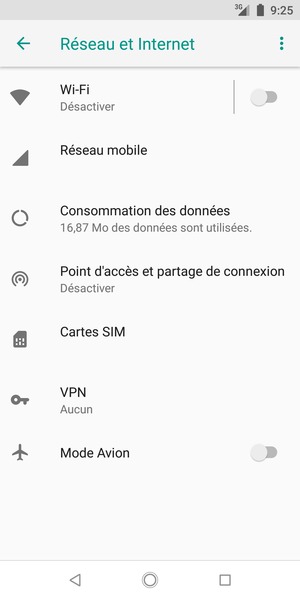 Sélectionnez Réseau mobile 