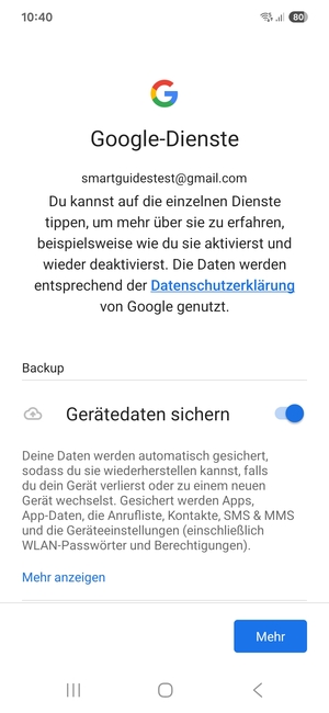 Wählen Sie Mehr