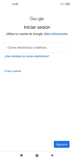 Introduzca su dirección de Gmail y seleccione Siguiente