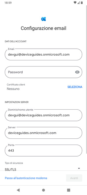 Inserisci la tua password