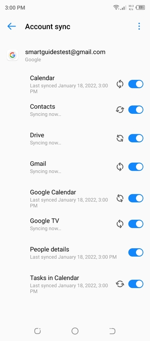 Your information will be synchronised