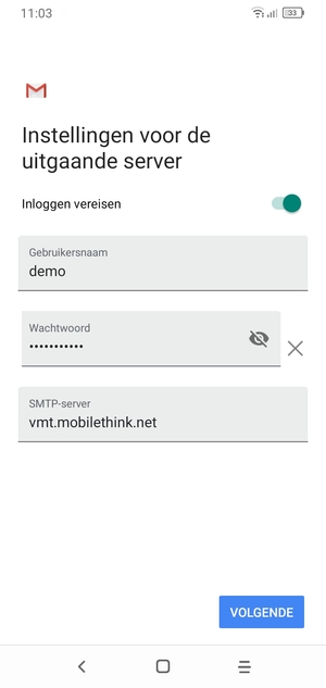 Voer Uitgaand serveradres in