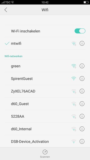 U bent nu verbonden met het WiFi-netwerk