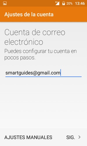 Introduzca su dirección de correo electrónico de Gmail o Hotmail y seleccione SIG.