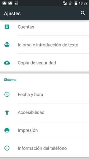 Desplácese y seleccione Cuentas