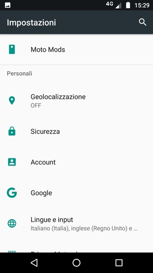 Scorri e seleziona Geolocalizzazione
