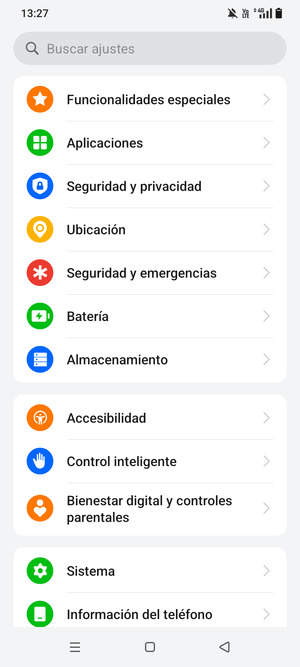 Desplácese y seleccione Seguridad y privacidad