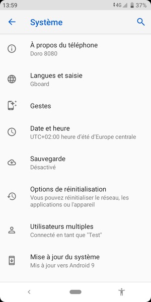 Sélectionnez Sauvegarde