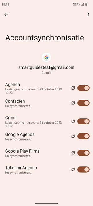 Uw gegevens worden gesynchroniseerd