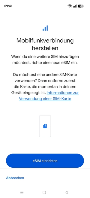 Wählen Sie eSIM einrichten