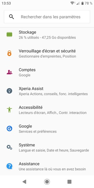 Faites défiler et sélectionnez Système