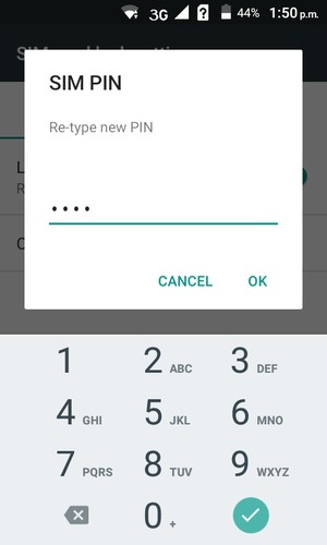 Confirm your new SIM PIN and select OK