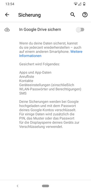 Schalten Sie In Google Drive sichern ein