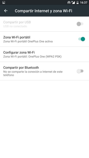 El teléfono ha sido configurado para su uso como módem