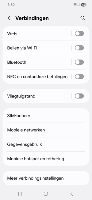 Selecteer Mobiele netwerken