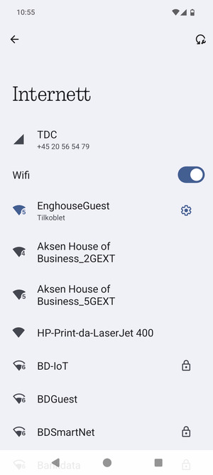 Du er nå koblet til Wi-Fi-nettverket