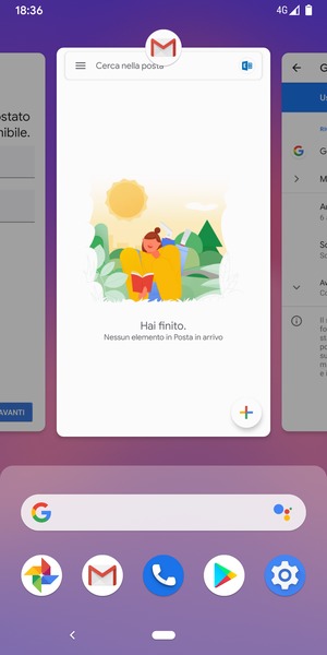 Scorri verso l'alto le app per chiuderle