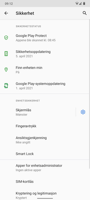 Velg SIM-kortlås