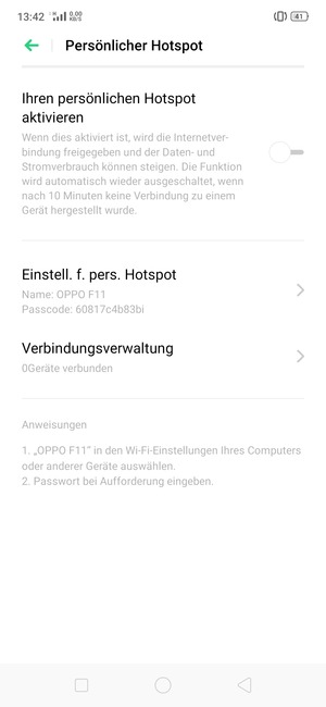 Schalten Sie Ihren persönlichen Hotspot aktivieren ein