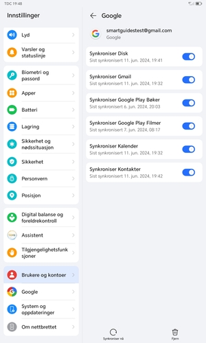 Velg Synkroniser nå