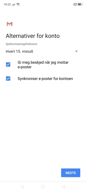 Velg NESTE