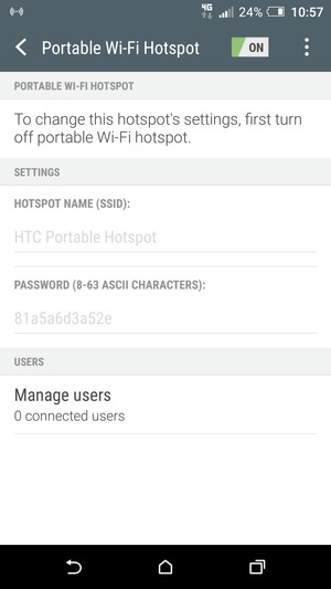 Your phone is now set up for use as a modem