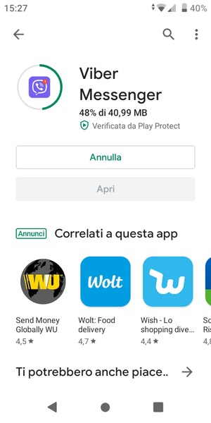 Attendi il completamento del processo di installazione