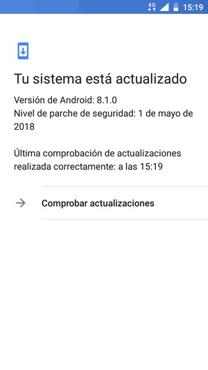 Si su teléfono está actualizado, verá la siguiente pantalla