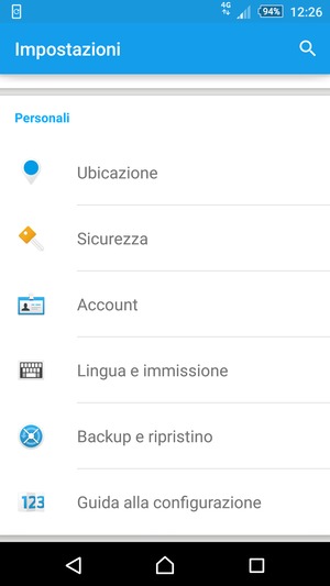 Scorri e seleziona Ubicazione