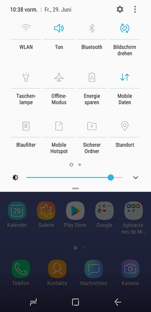 Stellen Sie die Helligkeit auf das erforderliche Niveau
