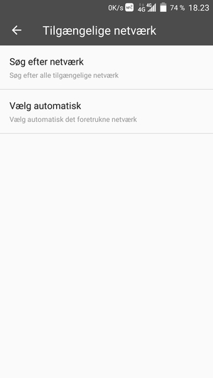 Vælg Søg efter netværk