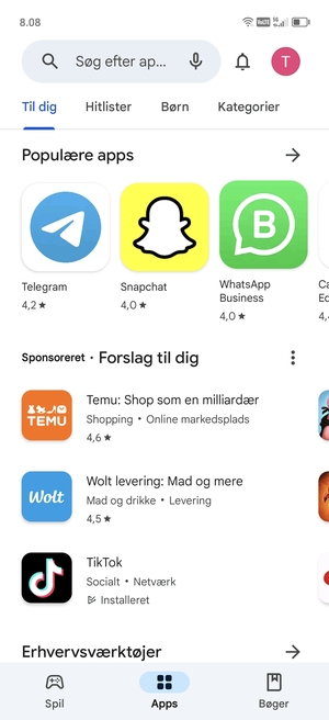 Vælg søgefeltet