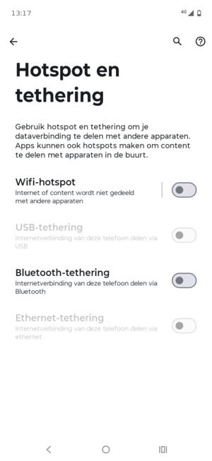 Selecteer Wifi-hotspot