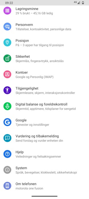 Bla til og velg System