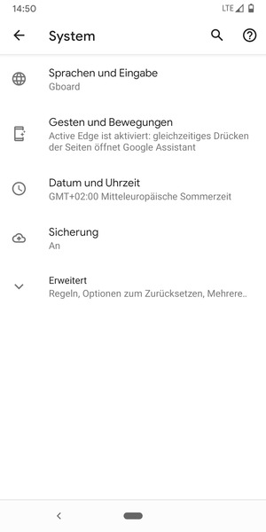 Wählen Sie Erweitert
