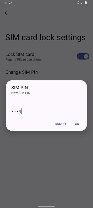 Enter your New SIM PIN and select OK