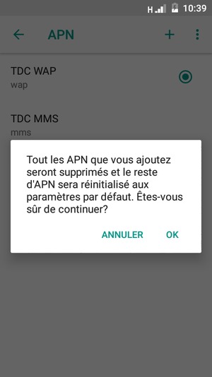 Sélectionnez OK