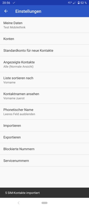 Ihre Kontakte werden in Ihrem Google Konto gespeichert und auf Ihrem Handy gespeichert, wenn Google das nächste Mal synchronisiert wird.