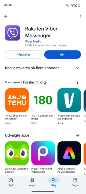 Vælg Åbn