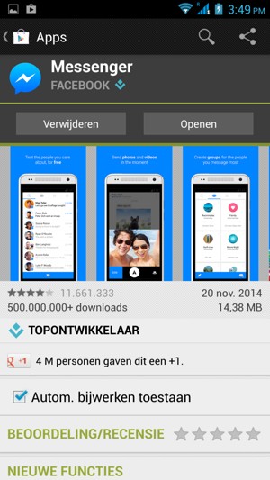 Selecteer Openen