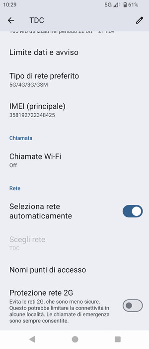 Scorri e seleziona Nomi punti di accesso