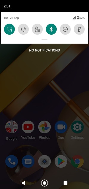 Slide down the top menu again
