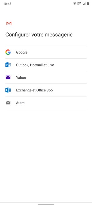 Sélectionnez Outlook, Hotmail et Live