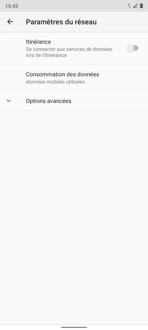 Sélectionnez Options avancées