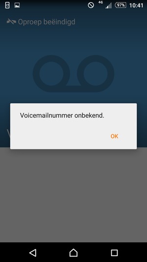 Als uw voicemail niet is ingesteld, selecteer OK
