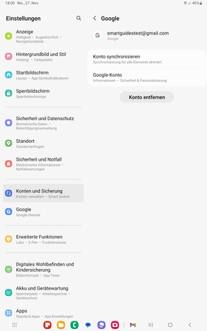 Wählen Sie Konto synchronisieren